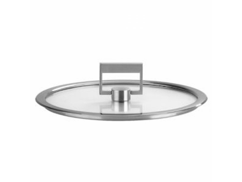 Крышка стрейт-фикс плоская стеклянная 16 см с ручкой CRISTEL K16SF