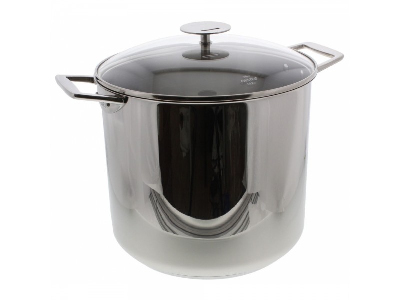 Высокая кастрюля Cristel Castel Pro 22 см с крышкой и двумя ручками