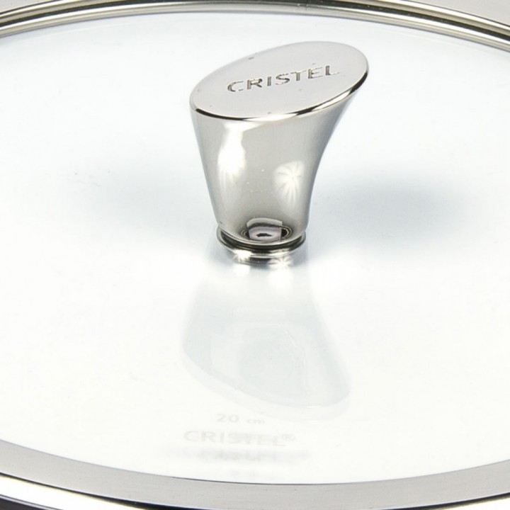 Крышка выпуклая CRISTEL K14P из стекла с ручкой, 14 см